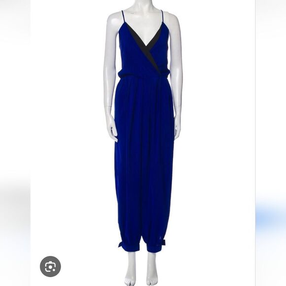 Hunter Bell New York Royal Blue V-neck Jumpsuit Size 0 - Picture 1 of 13